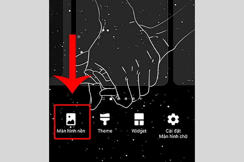 Cách đổi hình nền điện thoại trên Android từ màn hình chính bước 1