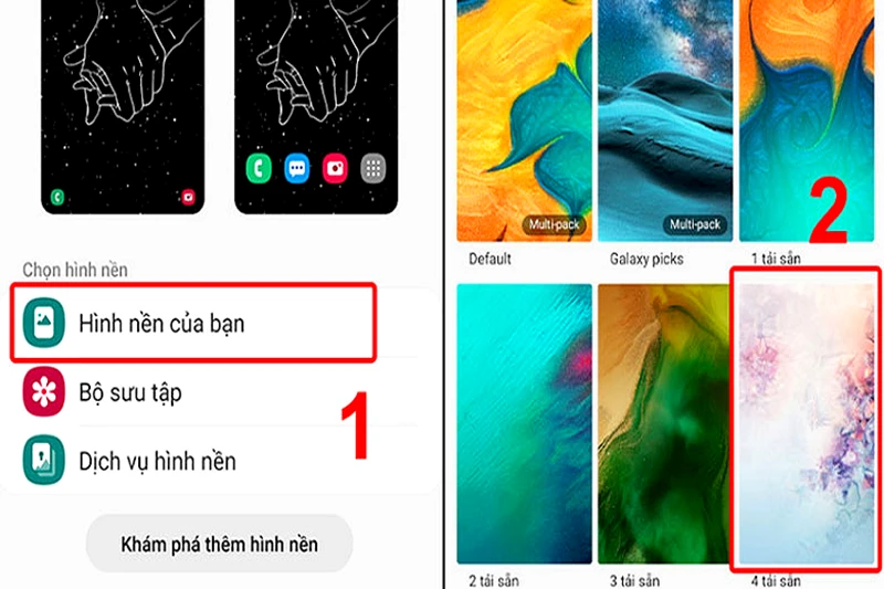 Cách đổi hình nền điện thoại trên Android từ màn hình chính bước 2