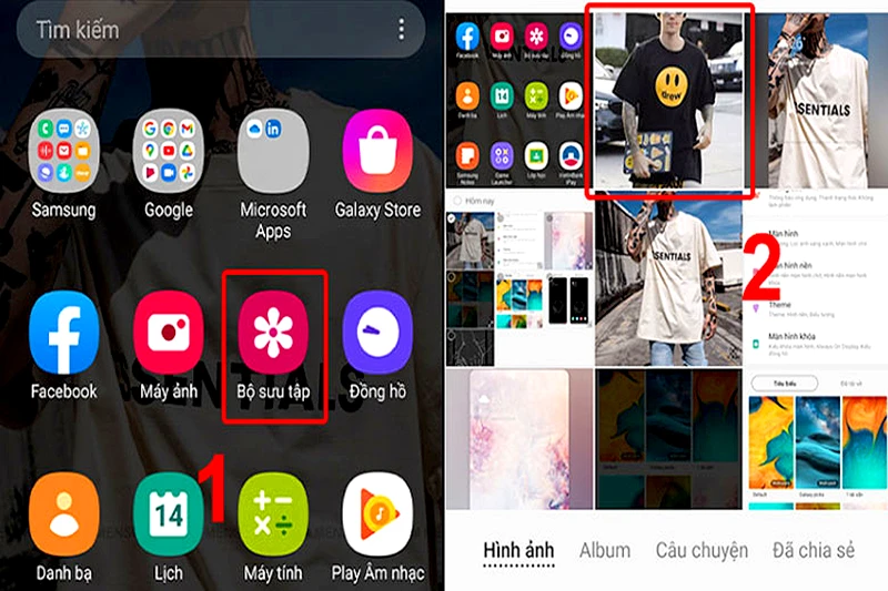 Cách đổi hình nền điện thoại trên Android từ album bước 1