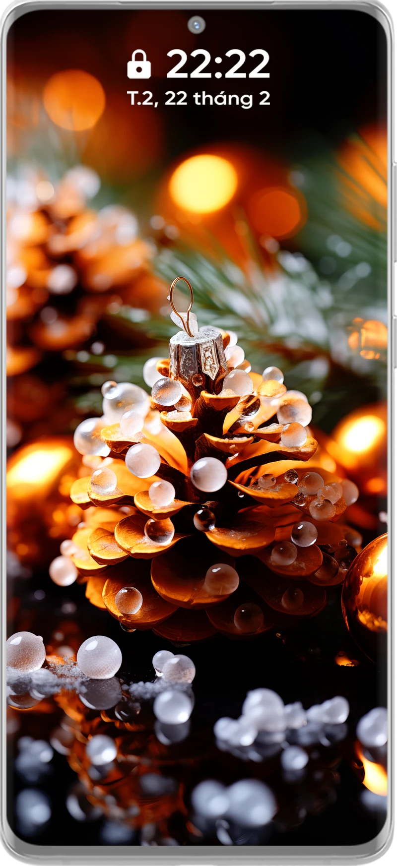 Μοναδική και Ωραία Συλλογή 4K Χριστουγεννιάτικων Ταπετσαριών για Κινητό με Κώνους Πεύκου