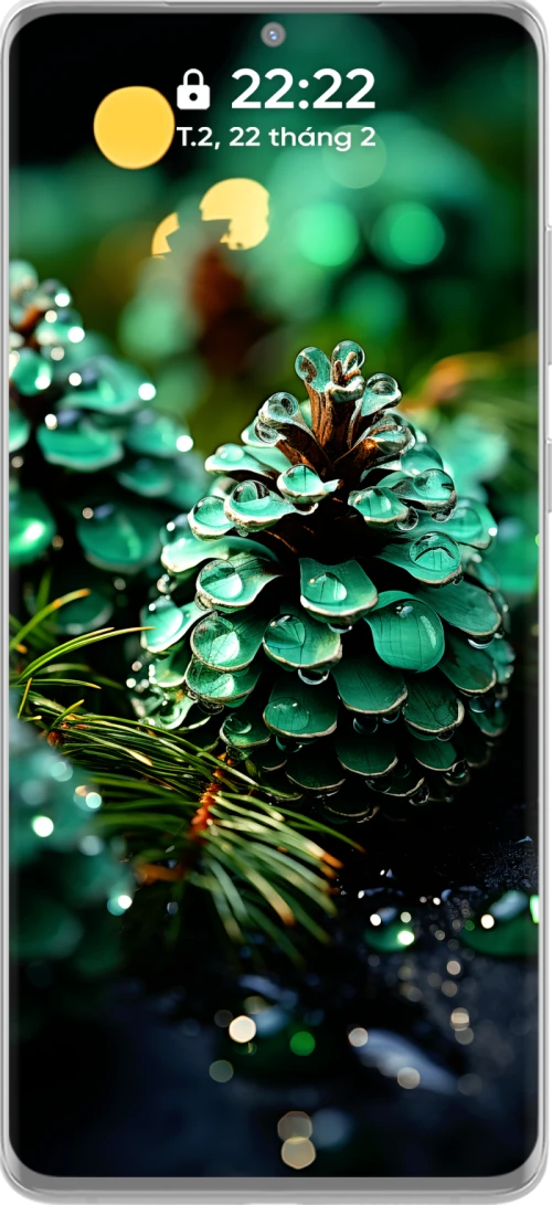Stunning 4K Pine Cone Christmas Phone Wallpaper Collection in Green Tones