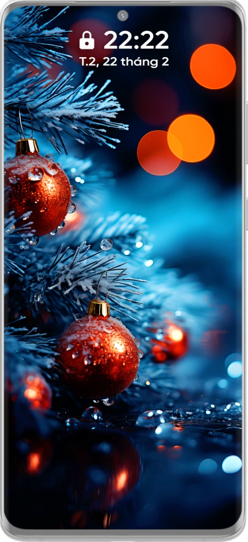 4k Christmas Decoration Globe Phone Wallpaper Collection in Blue Tones