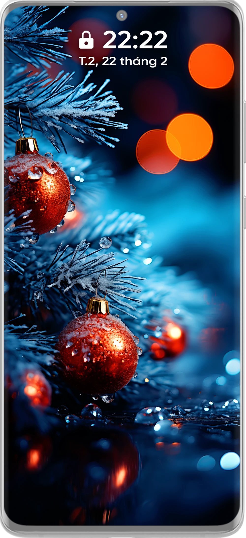 4k Christmas Decoration Globe Phone Wallpaper Collection in Blue Tones