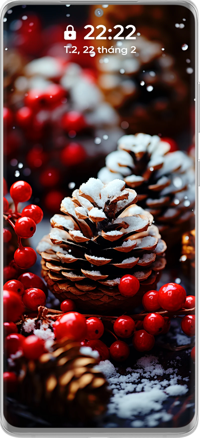 Μοναδική και Ωραία Συλλογή 4K Χριστουγεννιάτικων Ταπετσαριών για Κινητό με Κώνους Πεύκου