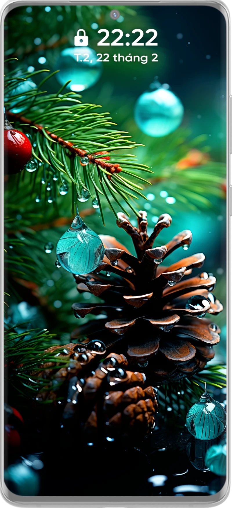 مجموعة خلفيات هاتف عيد الميلاد بجودة 4K للصنوبر الأخضر الرائعة