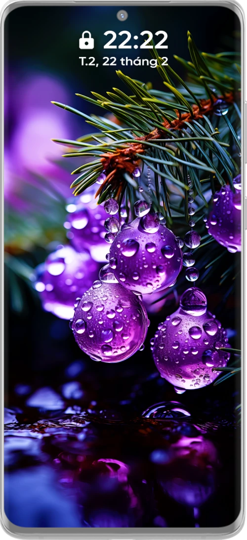 4k Christmas Decoration Globe Phone Wallpaper Collection in Purple Tones