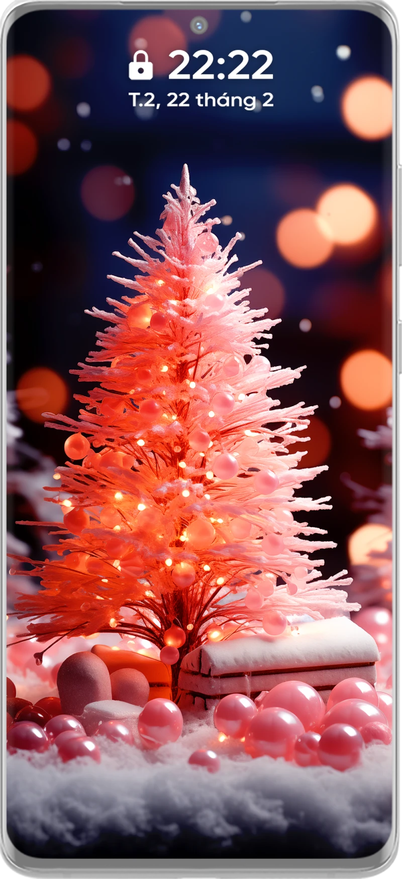 Bộ Hình Nền Điện Thoại Cây Thông Noel 4k Tông Màu Hồng Dịu Dàng và Lôi Cuốn